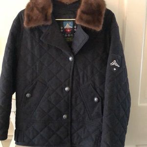 VAMPIRE Brand 80%Wool 20%Alpaca Ski Jacket wReal Fur Detachable Collar madeItaly